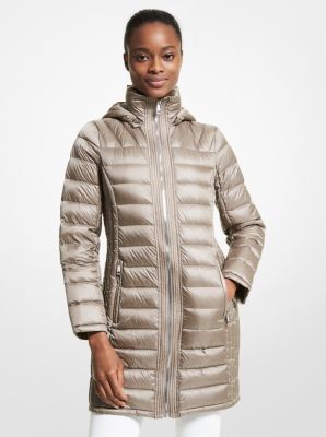 michael kors long packable down coat