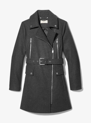 Wool Blend Zip Front Coat | Michael Kors
