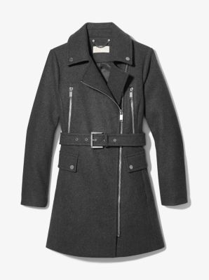 michael michael kors wool blend zip front coat