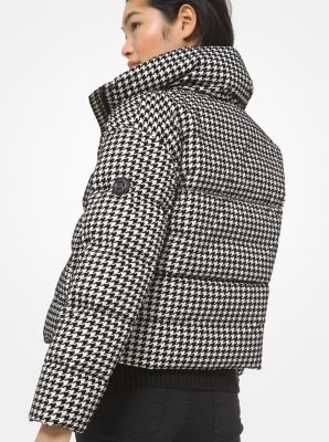 Quilted Houndstooth Nylon Puffer Jacket | Michael Kors