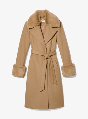 michael kors wool wrap coat