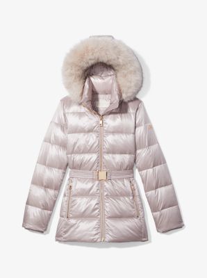 michael kors belted puffer