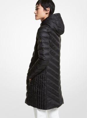 Quilted Nylon Packable Puffer Coat