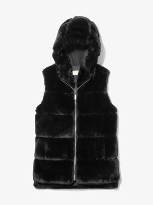Descubrir 39+ imagen michael kors vest with fur hood