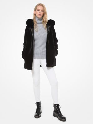 Oversized faux fur online hooded coat