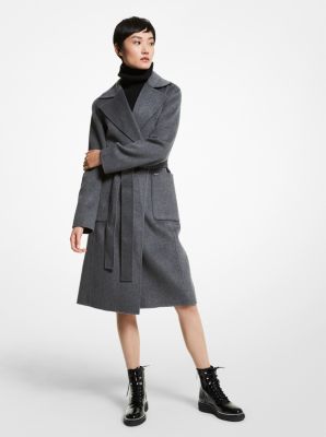 wrap over coat with belt