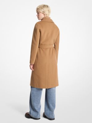 Manteau portefeuille en laine in POIL DE CHAMEAU FONCÉ | Michael Kors