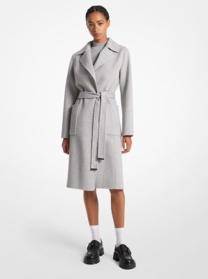 Wool Blend Wrap Coat