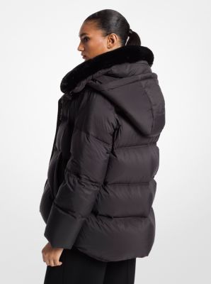 Quilted Puffer Jacket With Faux Fur Collar image number 1