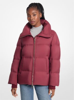 Quilted Puffer Jacket With Faux Fur Collar