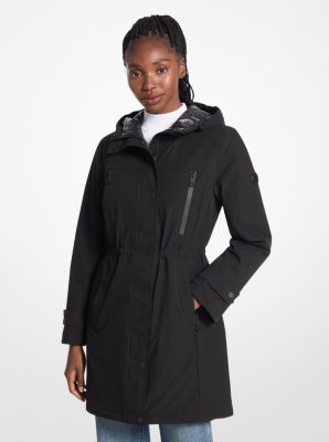 Michael kors black coat with hood on sale