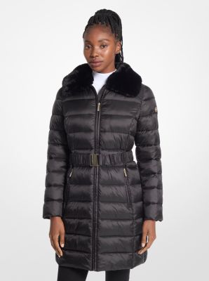 Michael kors long black down coat online