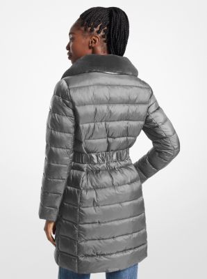 Packable Quilted Nylon Puffer Coat in GUNMETAL | Michael Kors