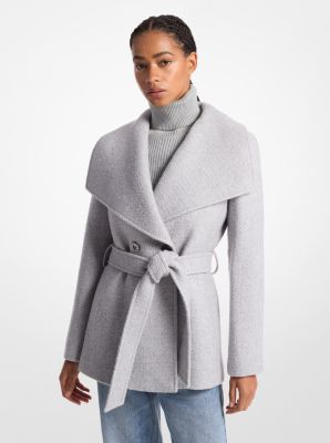 Wool Blend Belted Coat Michael Kors