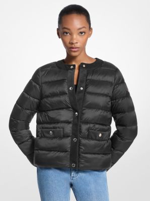 MK Komprimierbare Daunenjacke Aus Abgestepptem Nylon - Schwarz