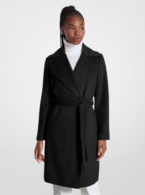 Wool Blend Wrap Coat