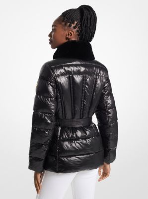 Packable Quilted Nylon and Faux Fur Trim Puffer Jacket image number 1