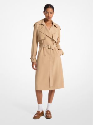 Draped Woven Trench Coat image number 0