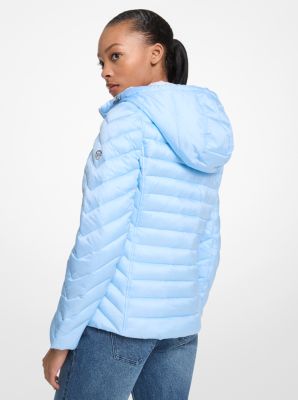 Chevron Logo Print Quilted Nylon Reversible  Jacket