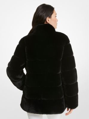 Quilted Faux Fur Coat