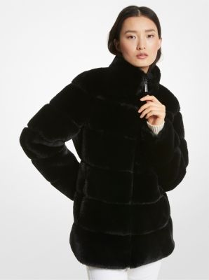 Michael kors shop black fur jacket