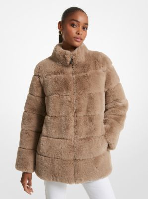 Quilted Faux Fur Coat Michael Kors