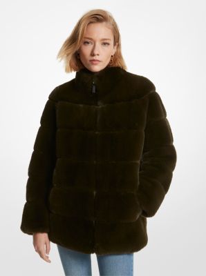 Quilted Faux Fur Coat