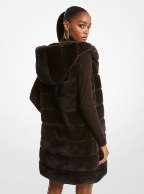 Black vest 2024 with fur hood