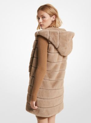 Michael kors vest with best sale fur hood