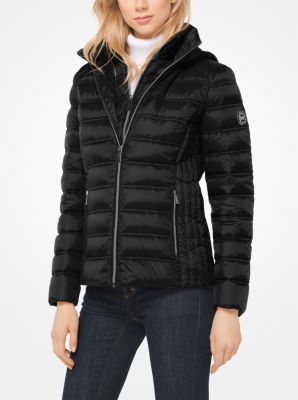 Michael kors layered on sale nylon down jacket