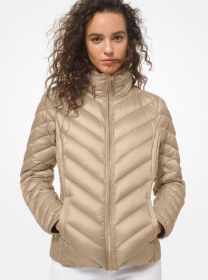 Michael michael kors quilted nylon packable on sale hooded puffer jacket