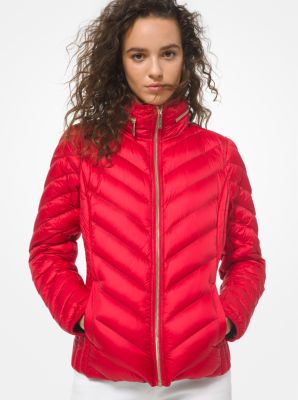 red michael kors puffer jacket