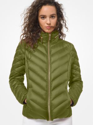 michael kors puffer jacket green