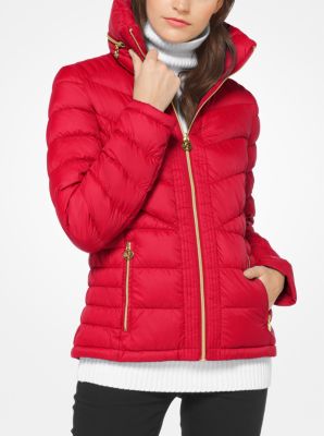 Michael kors red clearance quilted jacket