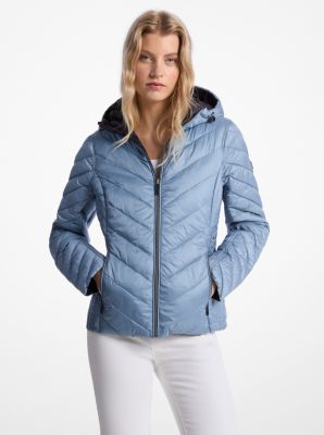 Komprimierbare, wendbare Daunenjacke aus abgestepptem Nylon mit Signature-Logo image number 0