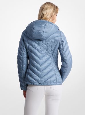 Komprimierbare, wendbare Daunenjacke aus abgestepptem Nylon mit Signature-Logo image number 1