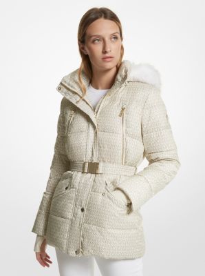 Michael kors quilted belted coat online