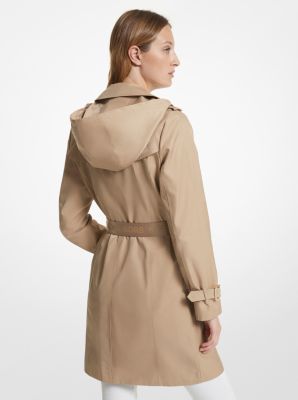 Michael Michael Kors Women's Belted Logo Trench Coat - Dark Camel - Size Xs