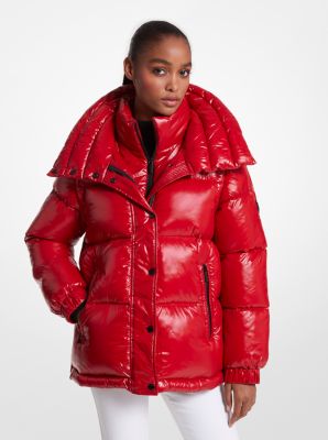 Michael kors store red quilted jacket