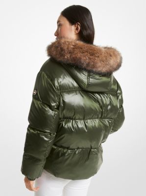 Fur trim puffer store jacket