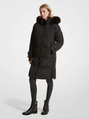 Faux Fur Trim Quilted Puffer Coat image number 0