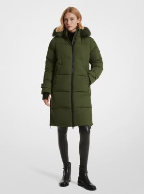 Quilted down and faux on sale fur puffer jacket michael kors