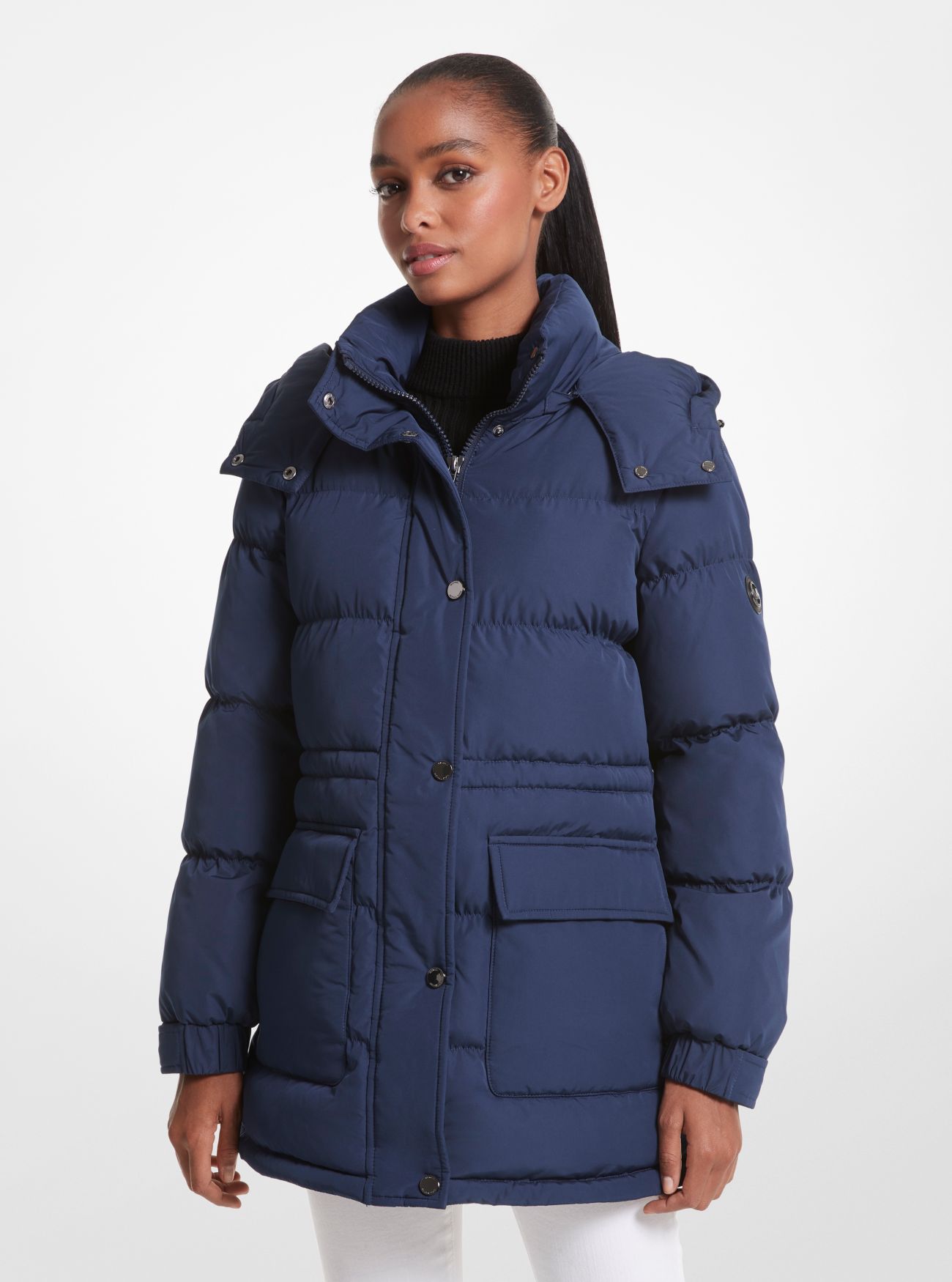 MK Quilted Puffer Jacket - Blue - Michael Kors