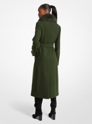 Fur lined store wool coat