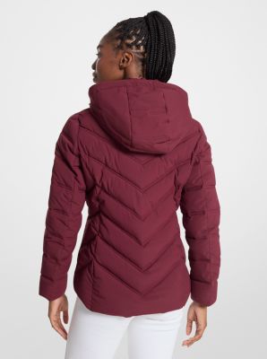 Michael Kors Packable Quilted Puffer Jacket in Merlot Size XS