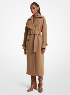 Michael Michael Kors Women's Belted Logo Trench Coat - Dark Camel - Size Xs