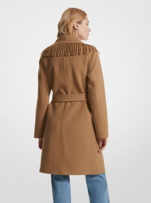 Michael kors wool blend best sale belted coat