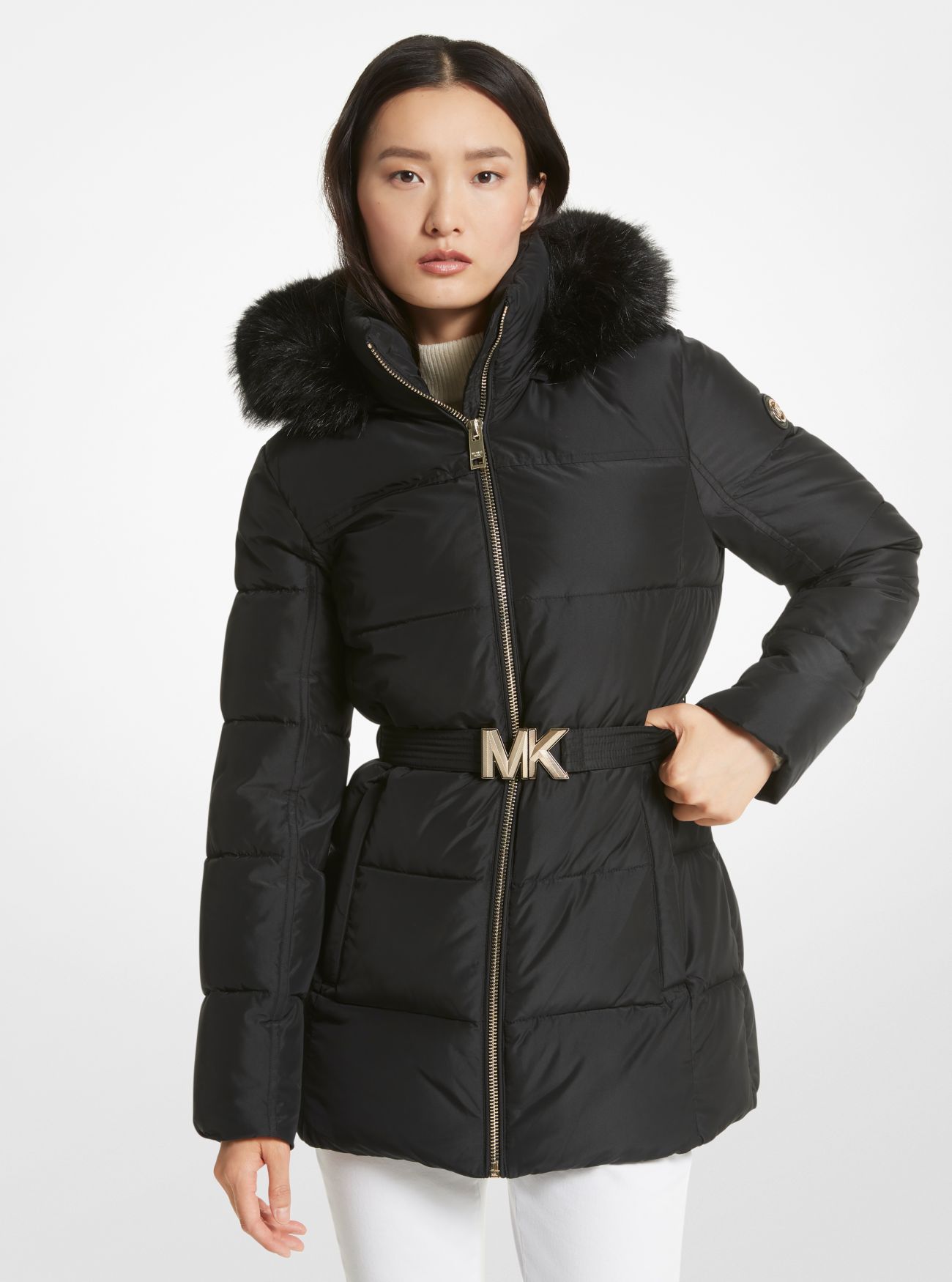 MK Quilted Puffer Jacket - Black - Michael Kors