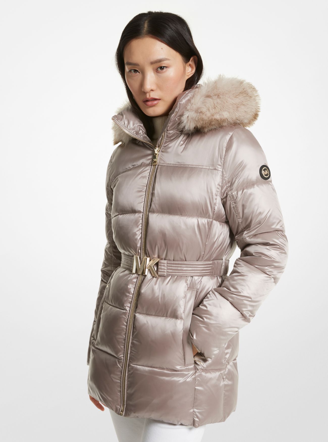 MK Quilted Puffer Jacket - Gold - Michael Kors