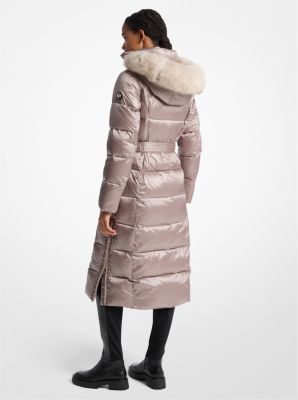 Michael kors fur trimmed coat online